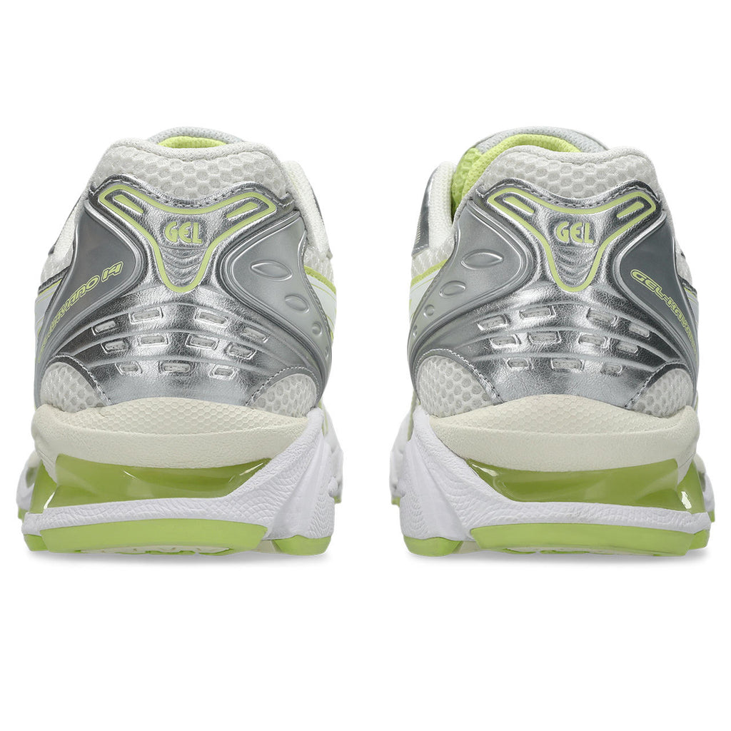 Asics  shoes  neutral running shoes mens  sneakers Gel-Kayano 14 White / Metallic Silver / Lime Green