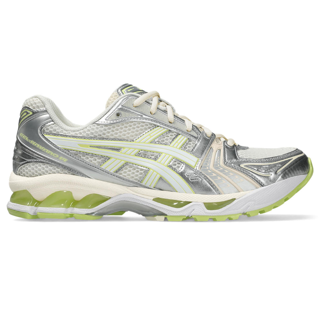 Asics  shoes  neutral running shoes mens  sneakers Gel-Kayano 14 White / Metallic Silver / Lime Green