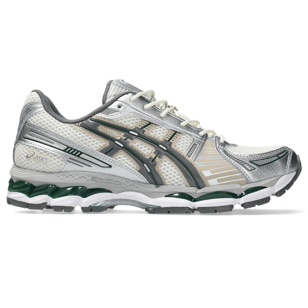 Asics  shoes  neutral running shoes mens  sneakers Gel-Nimbus White / Metallic Silver / Dark Green / Beige