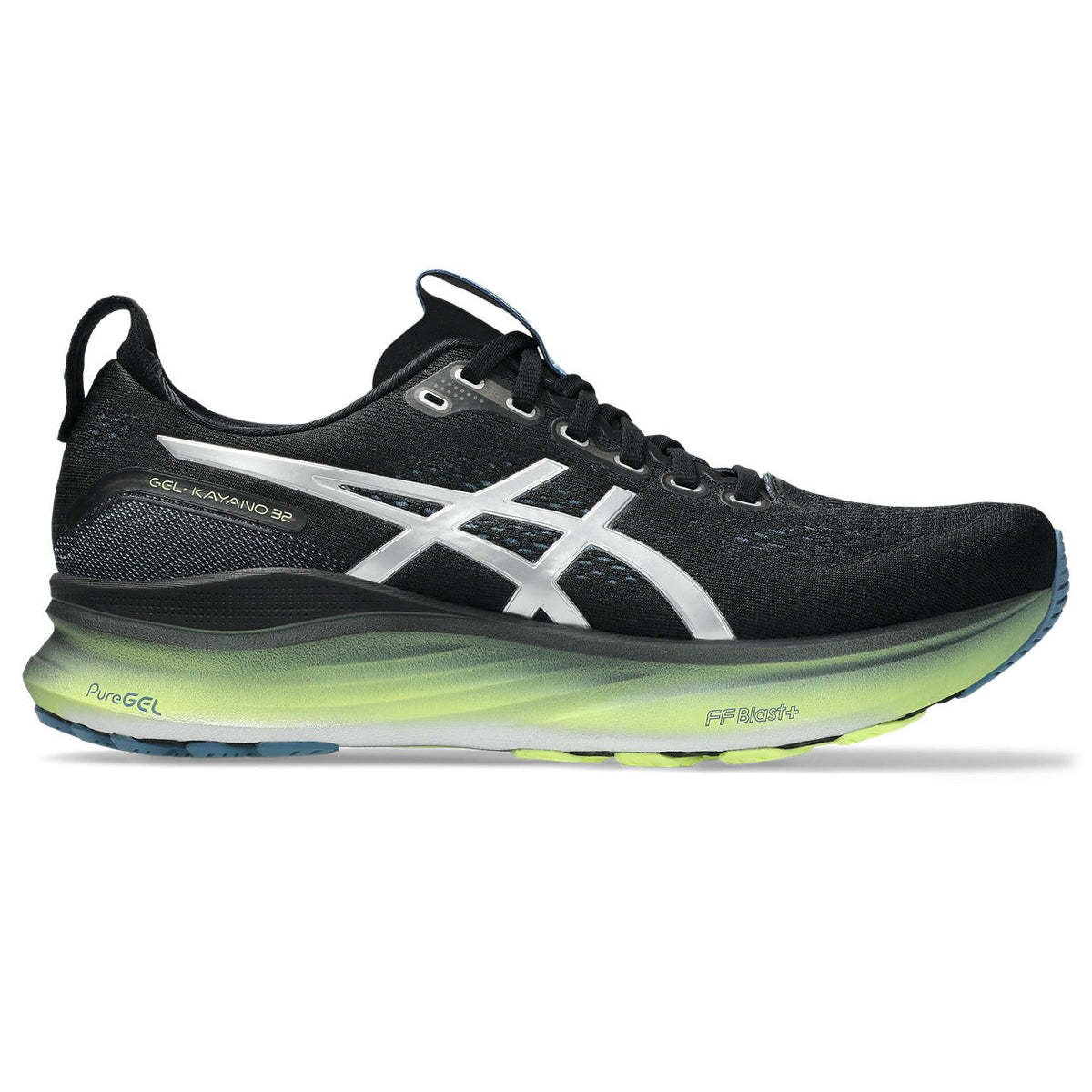 Asics  shoes  neutral running shoes mens  sneakers Gel-Kayano 32 Black / Metallic Silver / Neon Green