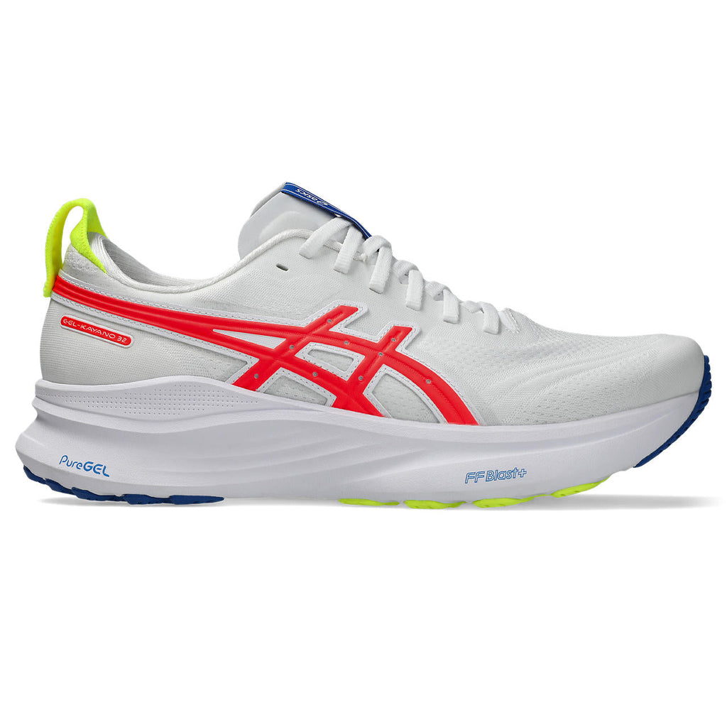 Asics  shoes  neutral running shoes mens  sneakers Gel-Kayano 32 White / Red / Lime Green
