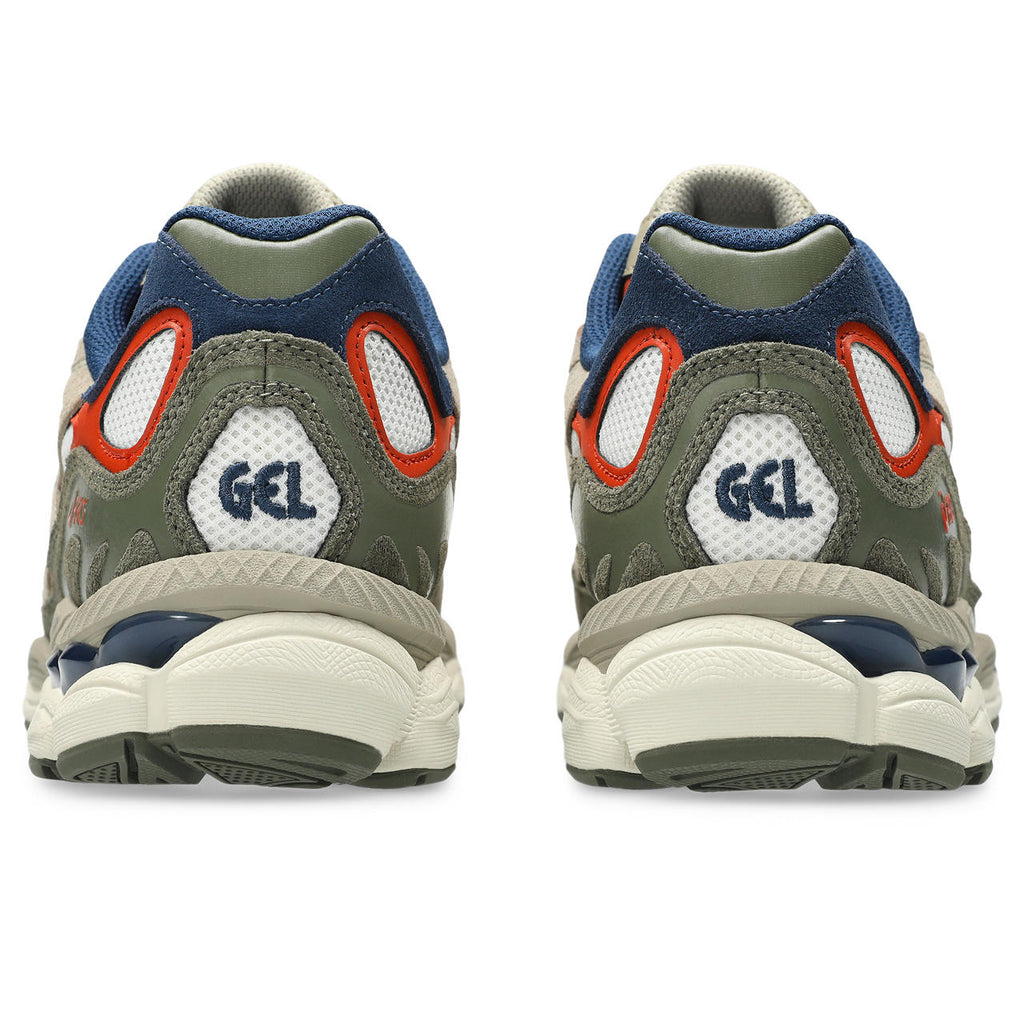 Asics womens shoes  neutral running shoes mens  sneakers Gel-NYC – White/Orange/Olive Green Sneaker