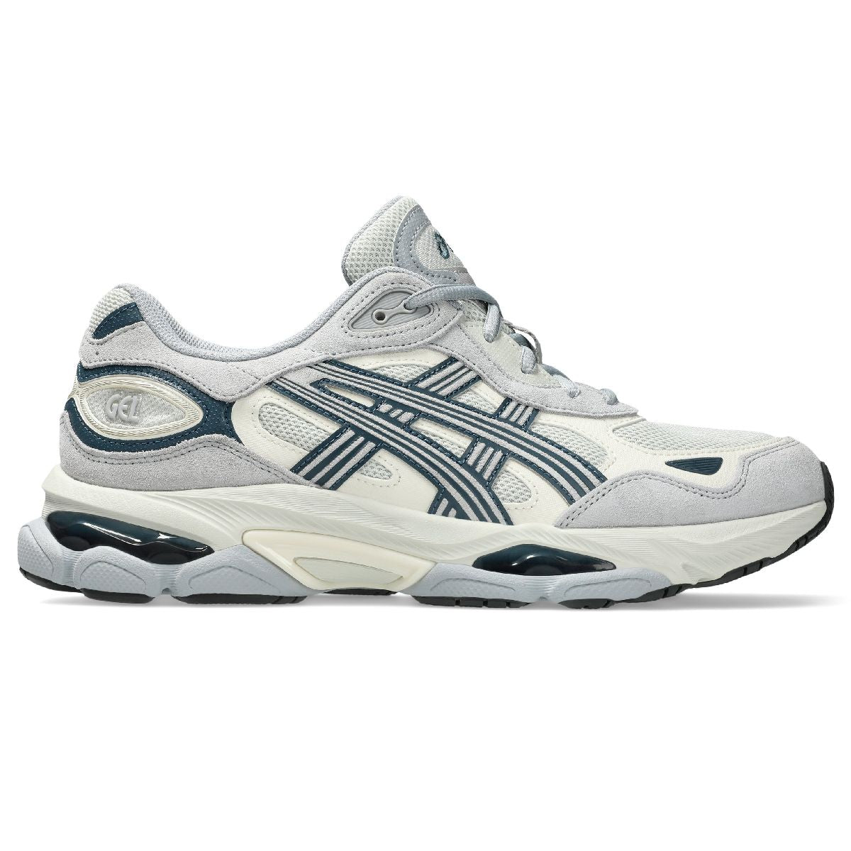 Asics womens shoes  neutral running shoes mens  sneakers Gel-NYC – Cream/Light Grey/Teal Sneaker