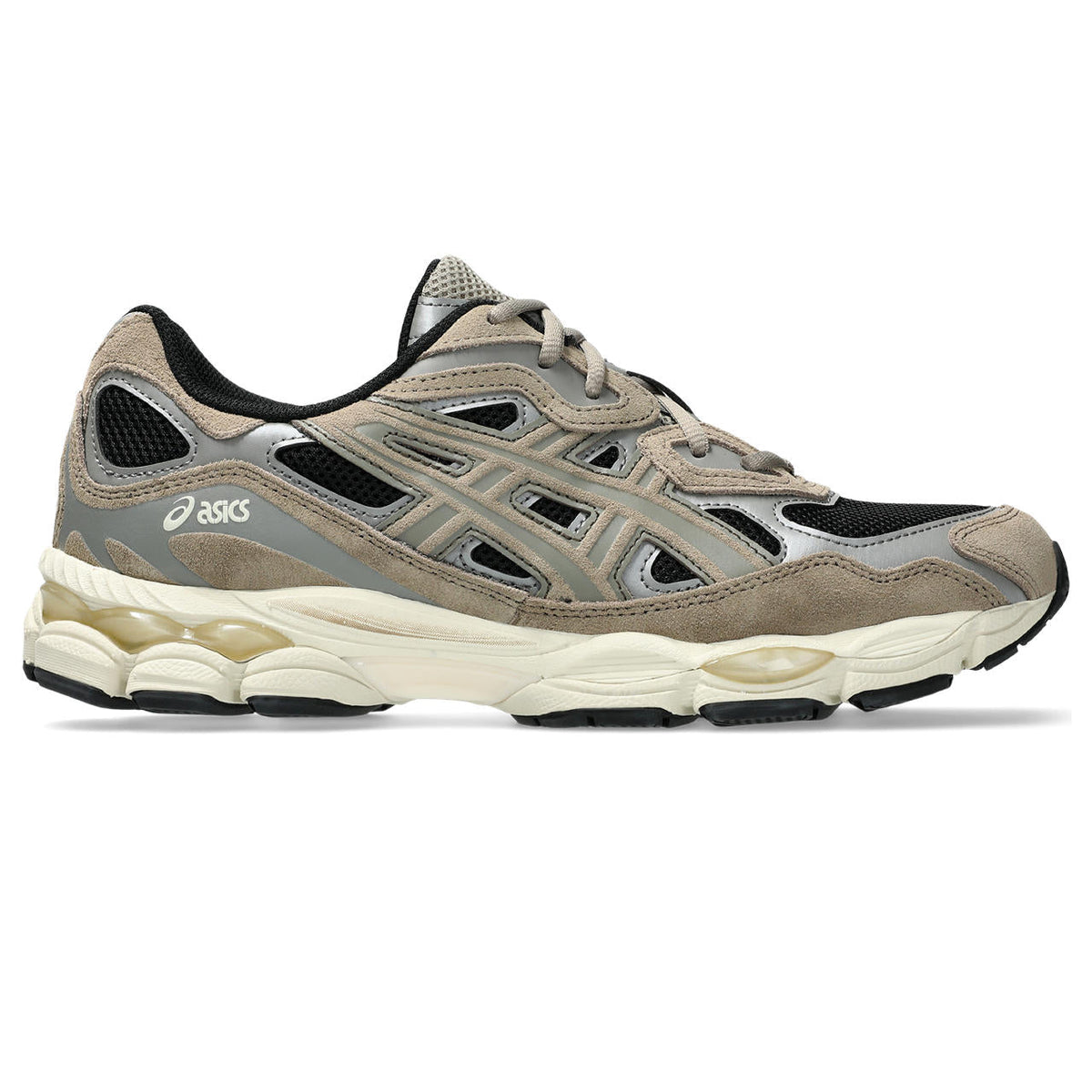 Asics womens shoes  neutral running shoes mens  sneakers Gel-Nimbus 24 – Beige/Black/Silver Sneaker