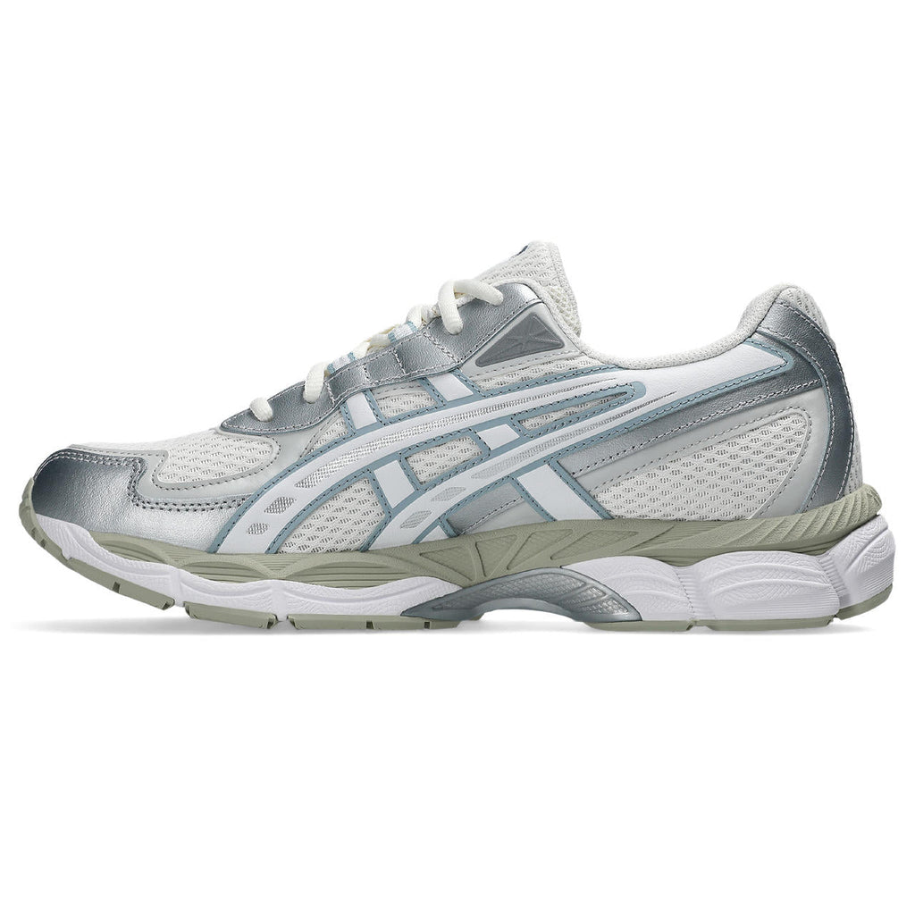 Asics womens shoes  neutral running shoes mens  sneakers Gel-Kayano 14 – White/Silver/Light Blue/Olive Sneaker