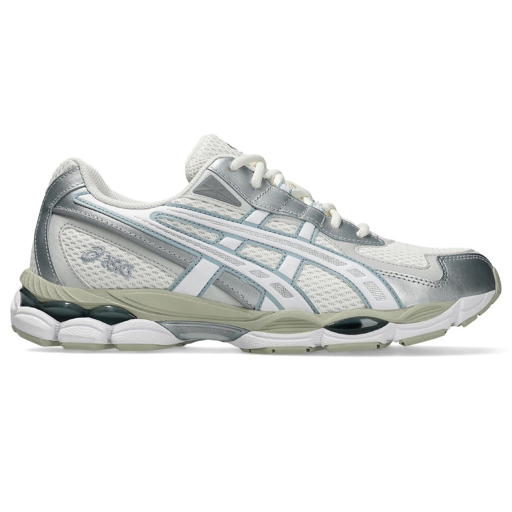 Asics womens shoes  neutral running shoes mens  sneakers Gel-Kayano 14 – White/Silver/Light Blue/Olive Sneaker