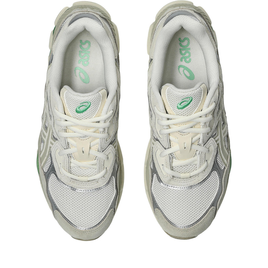 Asics womens shoes  neutral running shoes mens  sneakers Gel-Kayano 14 – Off-White/Silver/Light Olive Sneaker