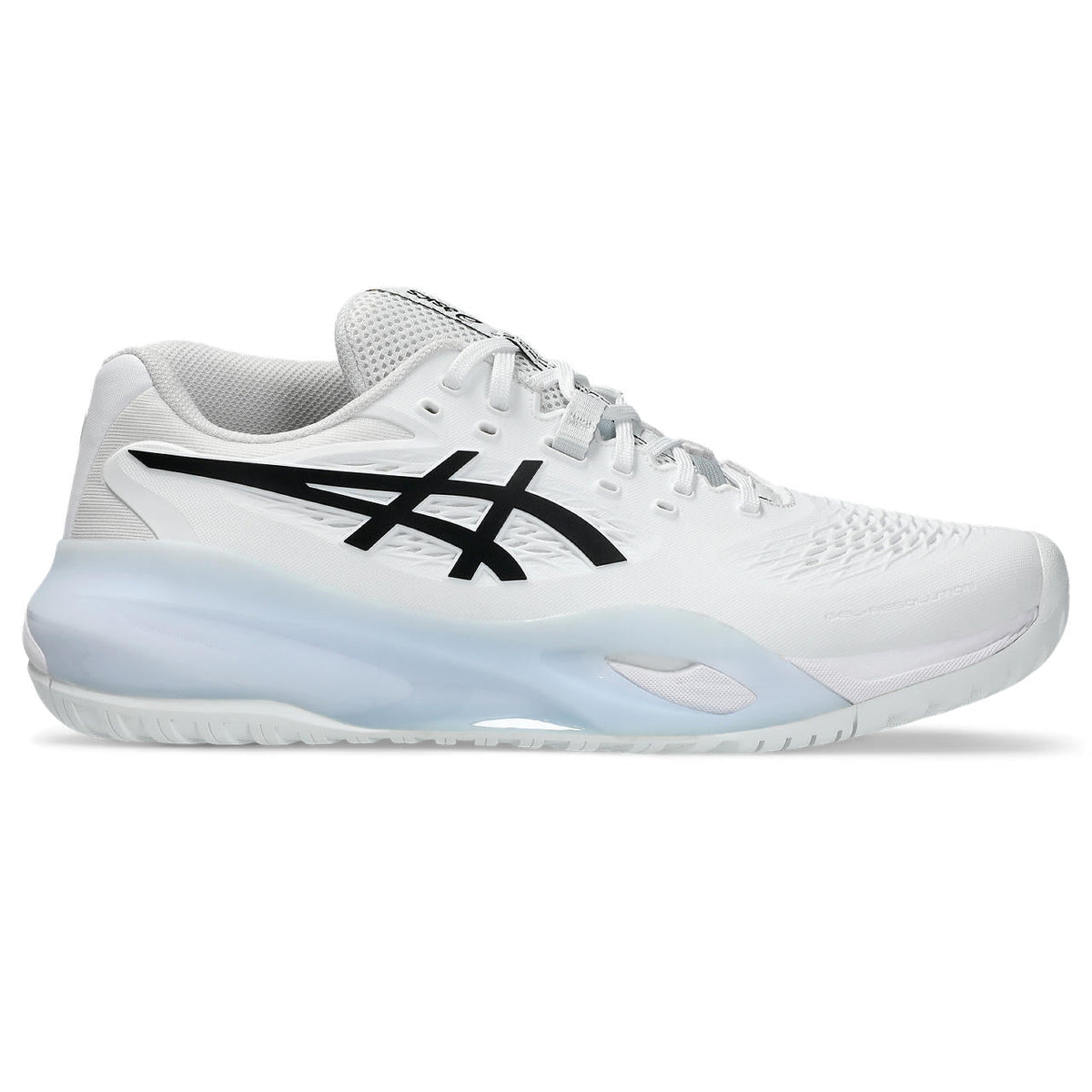 Asics womens shoes  neutral running shoes mens  sneakers Gel-Resolution – White/Black/Light Blue Tennis Sneaker