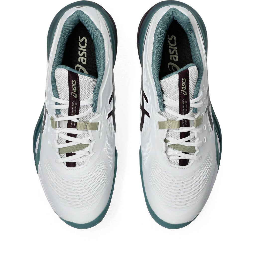 Asics womens shoes  neutral running shoes mens  sneakers Gel-Resolution – White/Burgundy/Teal Green Tennis Sneaker