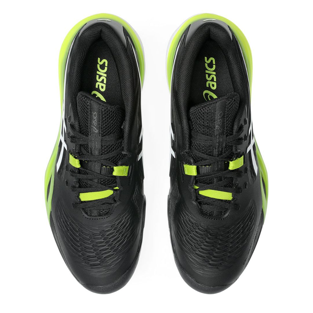 Asics womens shoes  neutral running shoes mens  sneakers Gel-Resolution – Black/White/Neon Green Tennis Sneaker