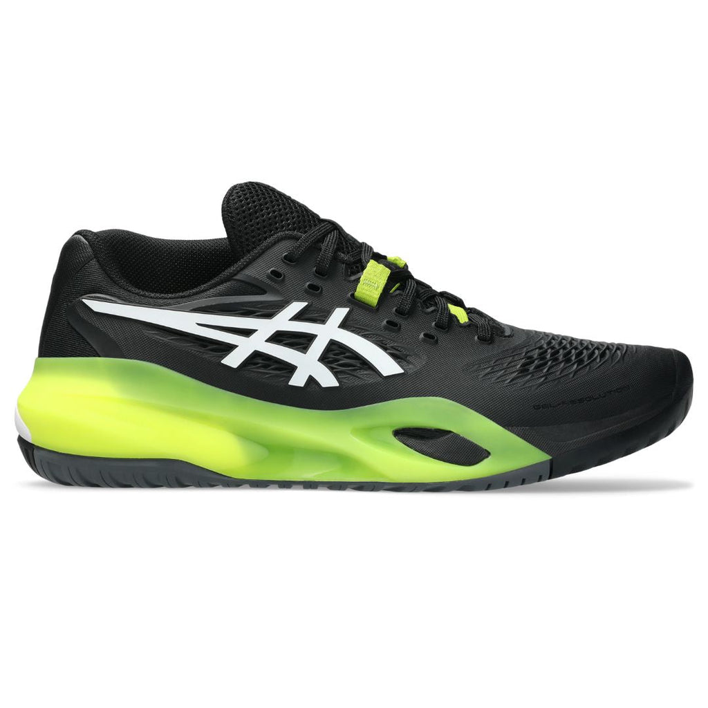 Asics womens shoes  neutral running shoes mens  sneakers Gel-Resolution – Black/White/Neon Green Tennis Sneaker