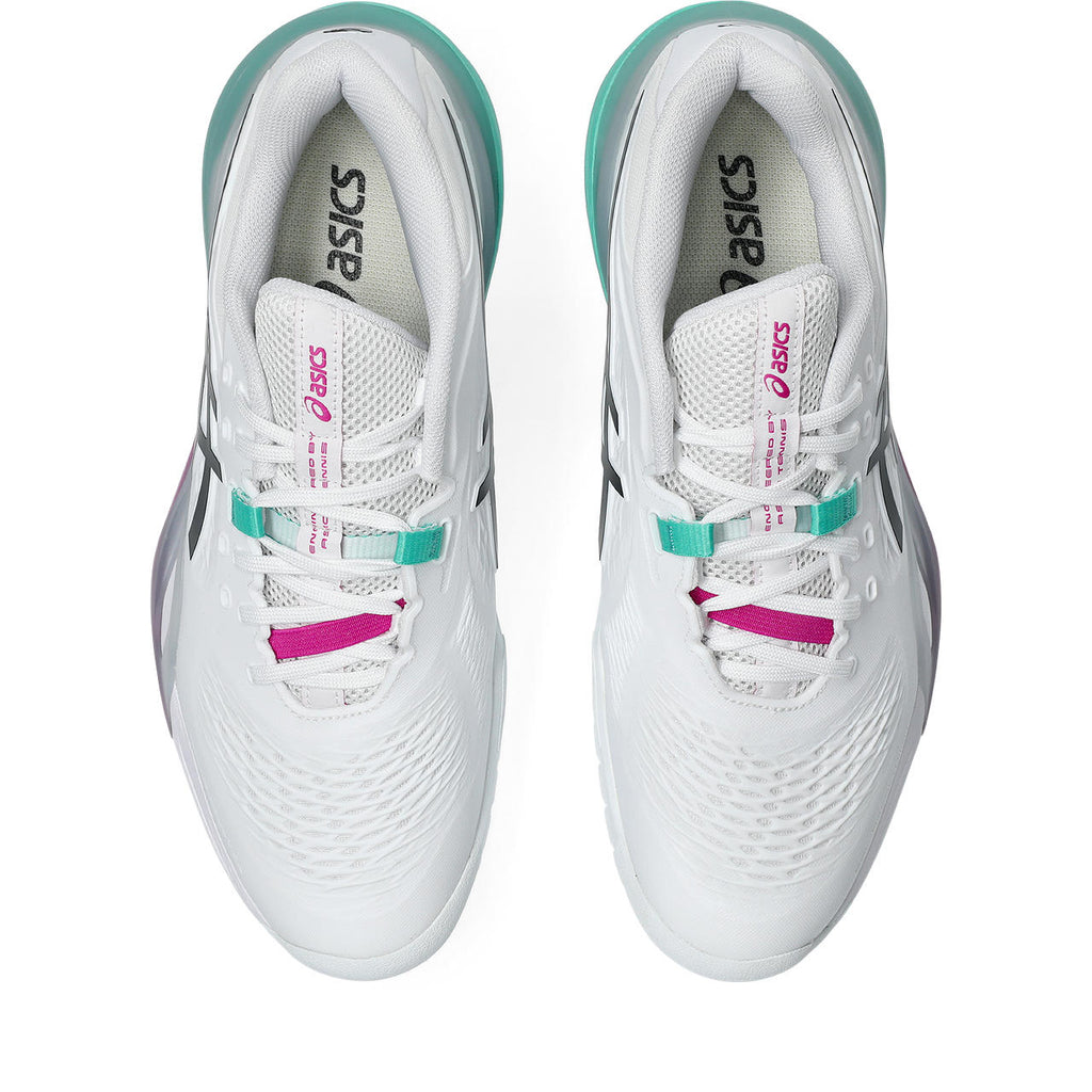 Asics womens shoes  neutral running shoes mens  sneakers Gel-Resolution – White/Black/Turquoise Tennis Sneaker