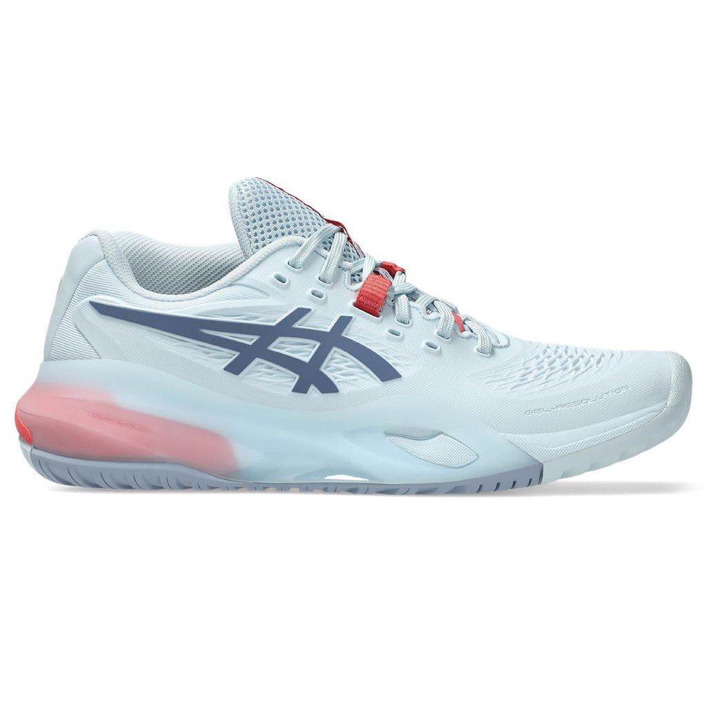 Asics womens shoes  neutral running shoes mens  sneakers Gel-Resolution – Light Sky Blue/Navy/Red Tennis Sneaker