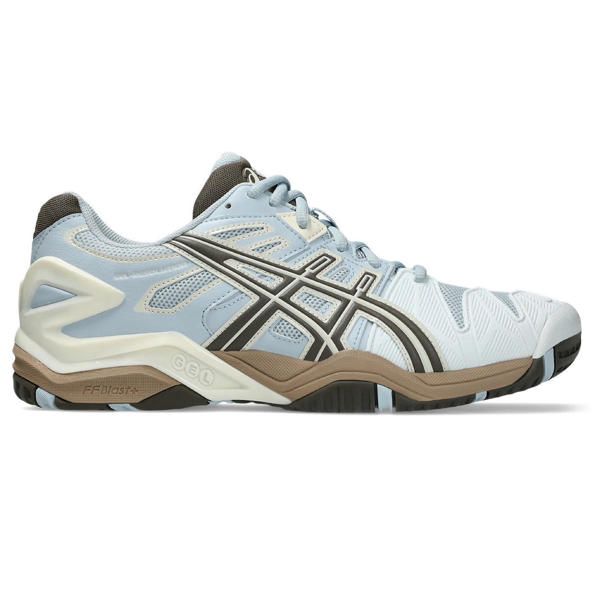 Asics womens shoes  neutral running shoes mens  sneakers Gel-Resolution – Light Sky Blue/Brown/Cream Tennis Sneaker