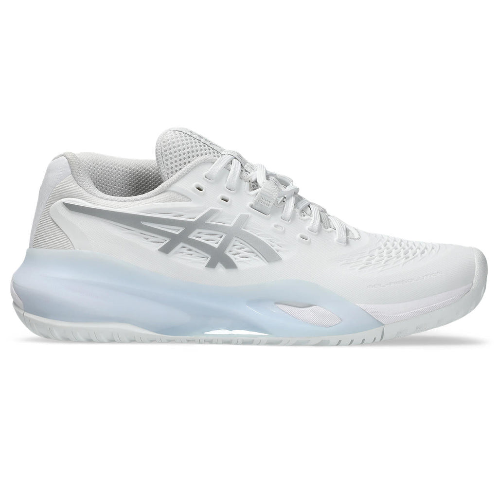Asics womens shoes  neutral running shoes mens  sneakers Gel-Resolution – White/Silver Tennis Sneaker
