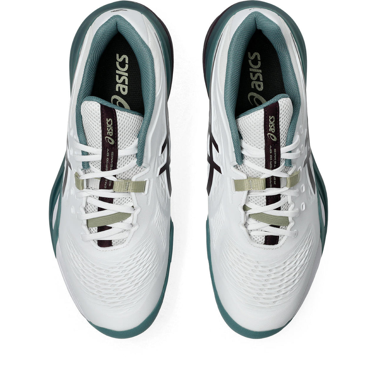 Asics womens shoes  neutral running shoes mens  sneakers Gel-Resolution – White/Burgundy/Teal Tennis Sneaker