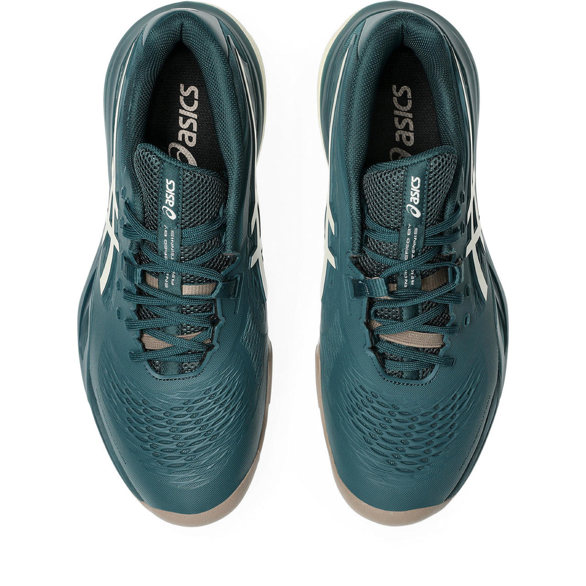 Asics womens shoes  neutral running shoes mens  sneakers Gel-Resolution – Teal/Off-White Tennis Sneaker