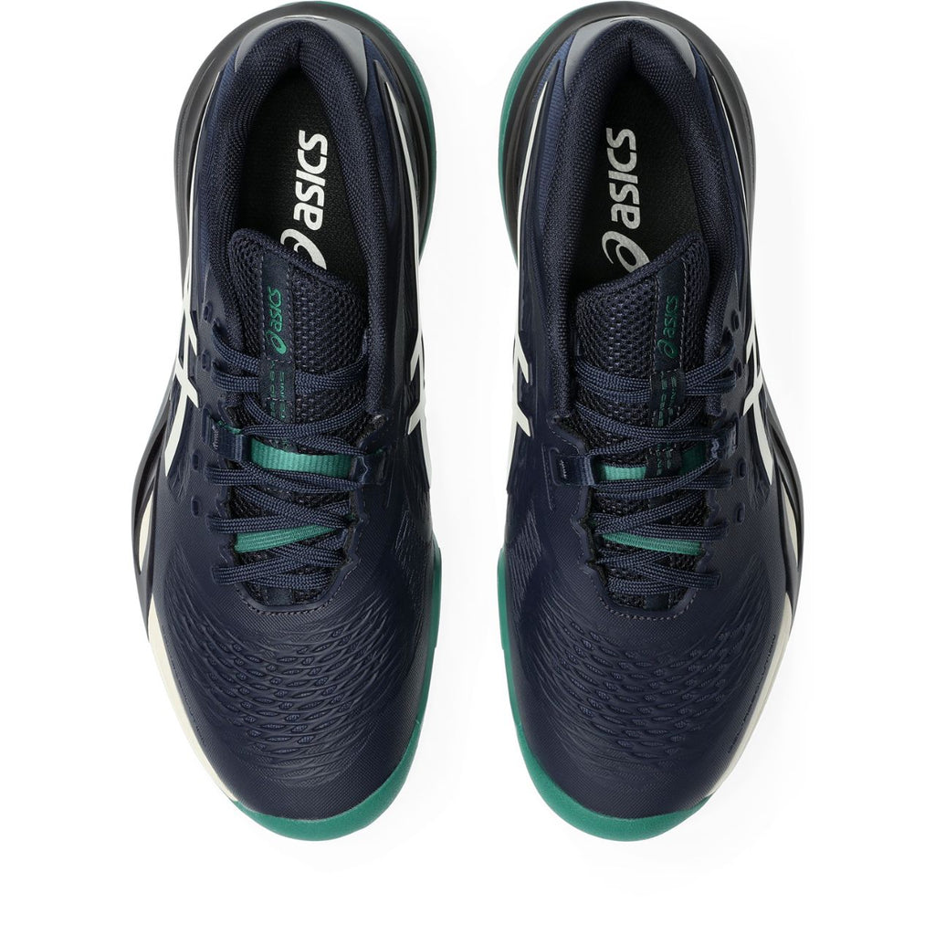 Asics womens shoes  neutral running shoes mens  sneakers Gel-Resolution – Navy/Off-White/Green Tennis Sneaker