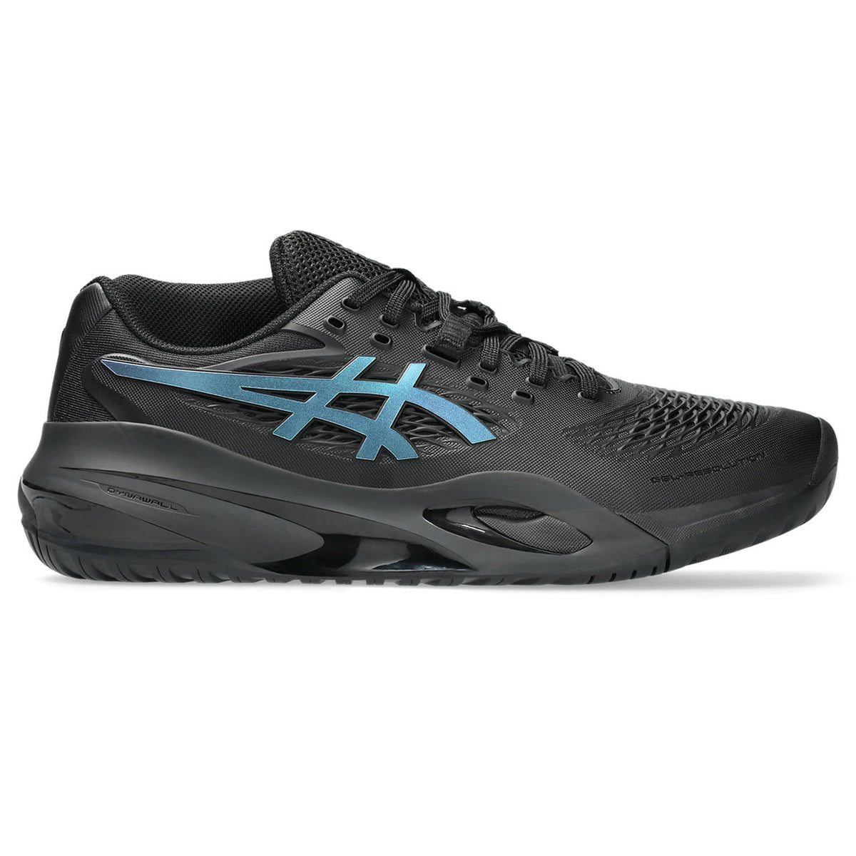 Asics womens shoes  neutral running shoes mens  sneakers Gel-Resolution – Black/Iridescent Cyan Tennis Sneaker