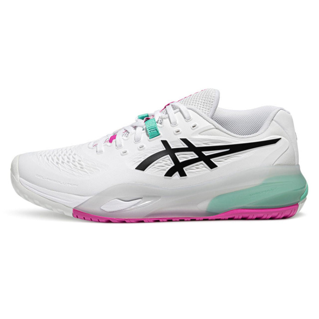 Asics womens shoes  neutral running shoes mens  sneakers Gel-Resolution – White/Black/Pink/Mint Tennis Sneaker