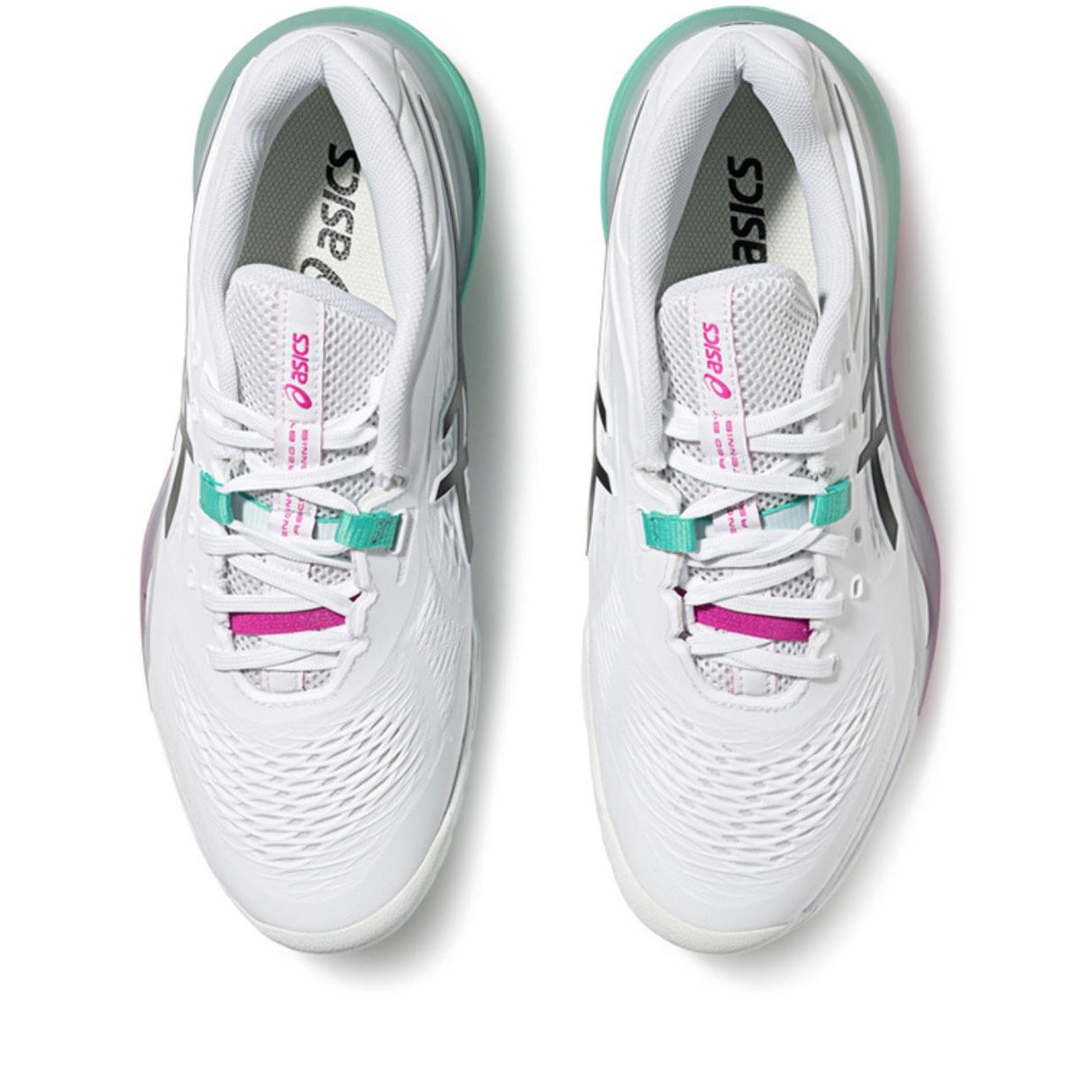 Asics womens shoes  neutral running shoes mens  sneakers Gel-Resolution – White/Black/Pink/Mint Tennis Sneaker