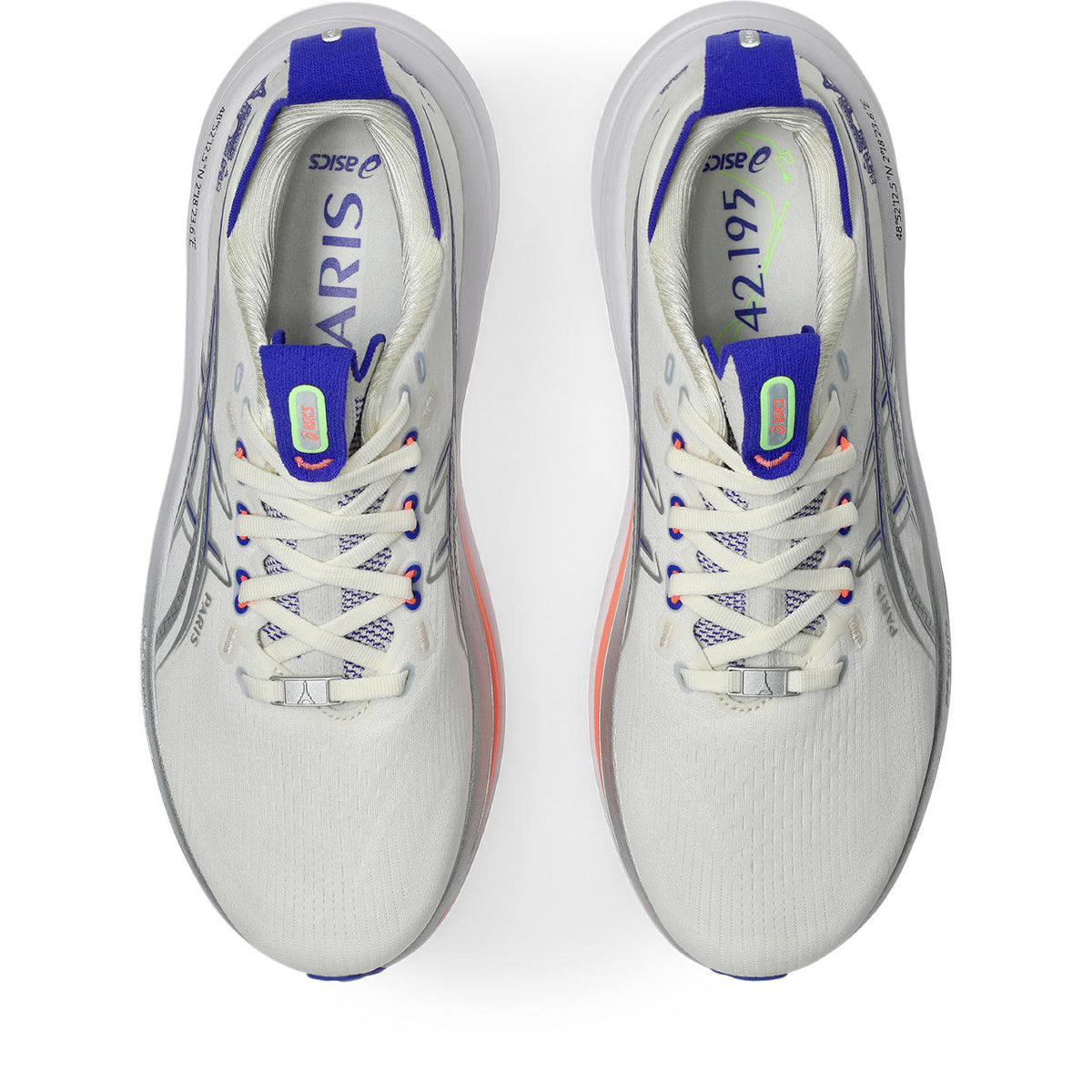 Asics womens shoes  neutral running shoes mens  sneakers  Gel-Nimbus 27 White / Blue / Orange