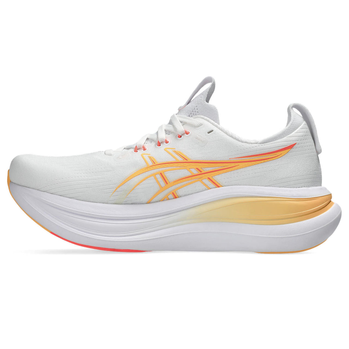 Asics womens shoes  neutral running shoes mens  sneakers Gel-Nimbus 27 White / Orange / Yellow