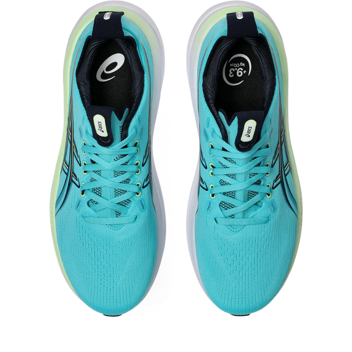 Asics womens shoes  neutral running shoes mens  sneakers  Gel-Nimbus 27 Turquoise / Lime Green / White