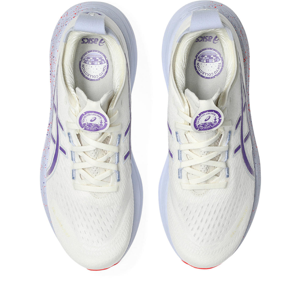 Asics womens shoes  neutral running shoes mens  sneakers Gel-Nimbus 27 White / Purple / Speckled