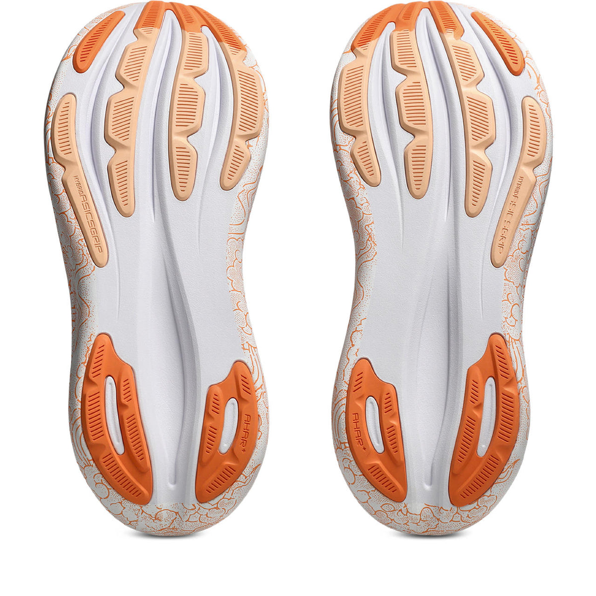 Asics womens shoes  neutral running shoes mens  sneakers  Gel-Nimbus 27 White / Orange / Cloud Print