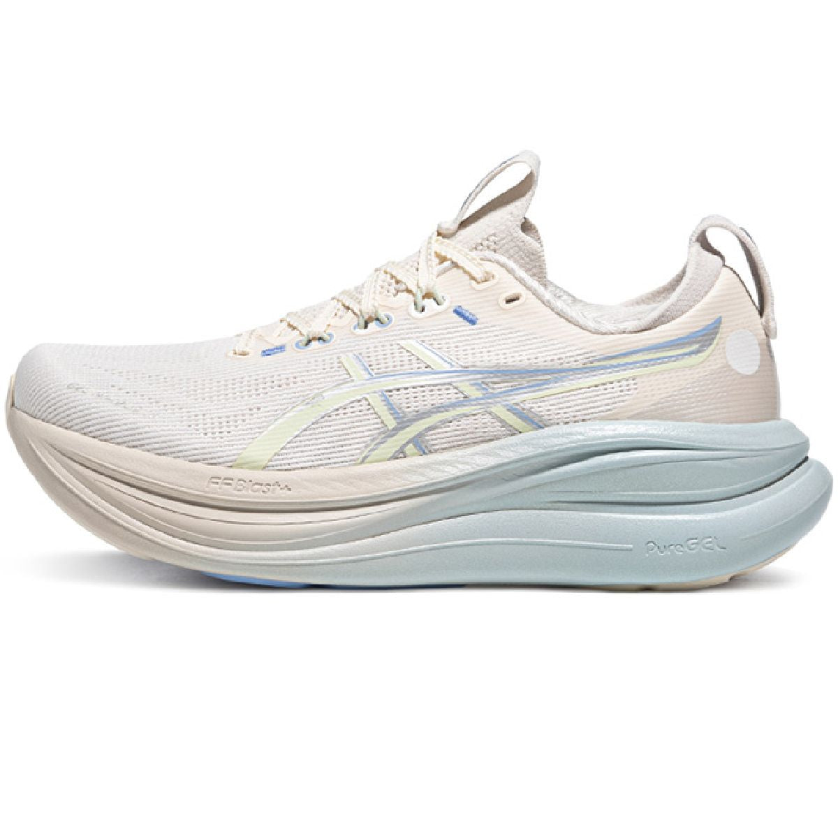 Asics womens shoes  neutral running shoes mens  sneakers Gel-Nimbus 28 Cream / Light Blue