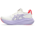 Asics womens shoes  neutral running shoes mens  sneakers  Gel-Nimbus 28 – White/Lavender/Red Running Shoe
