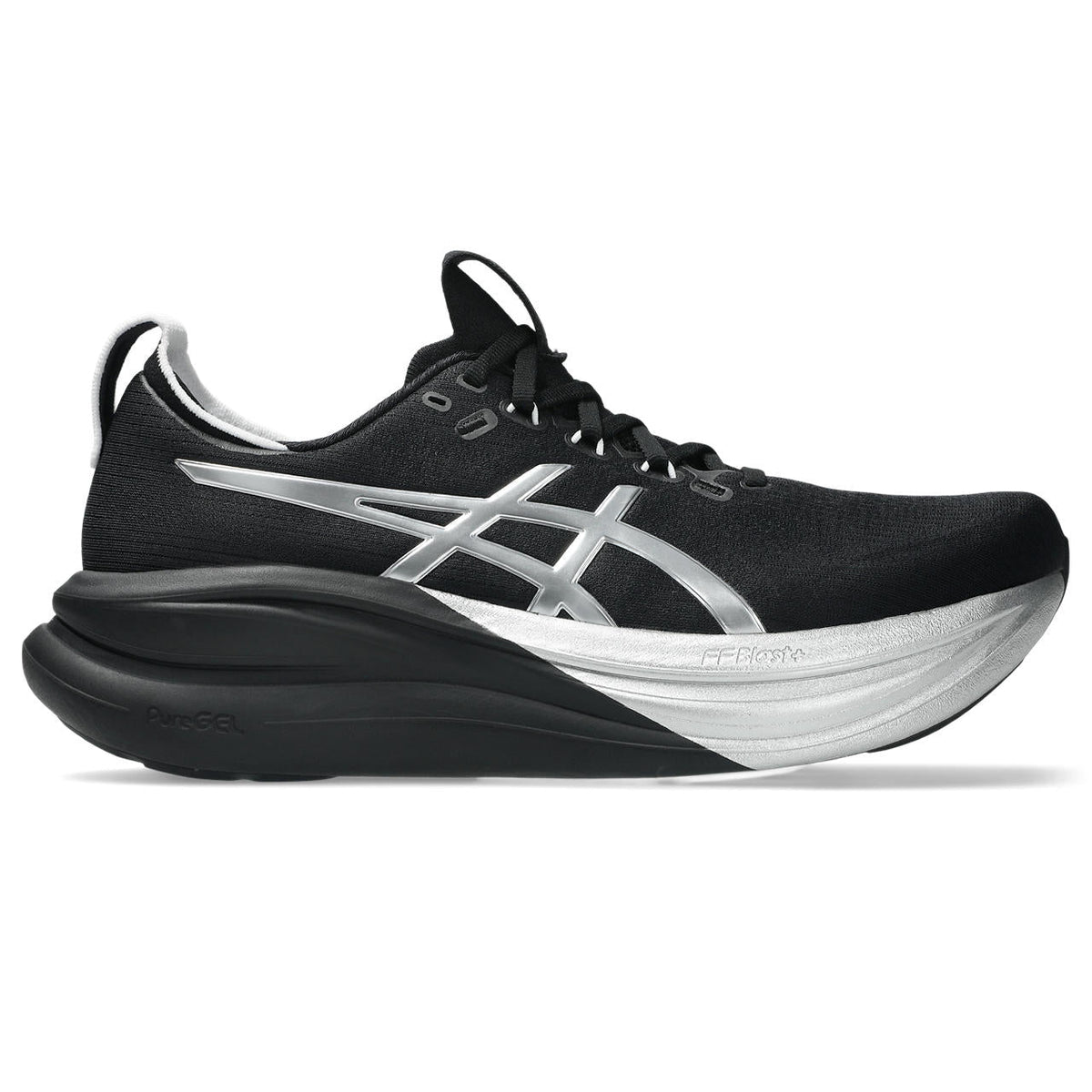 Asics womens shoes  neutral running shoes mens  sneakers  Gel-Nimbus 28 – Black/Silver Running Shoe