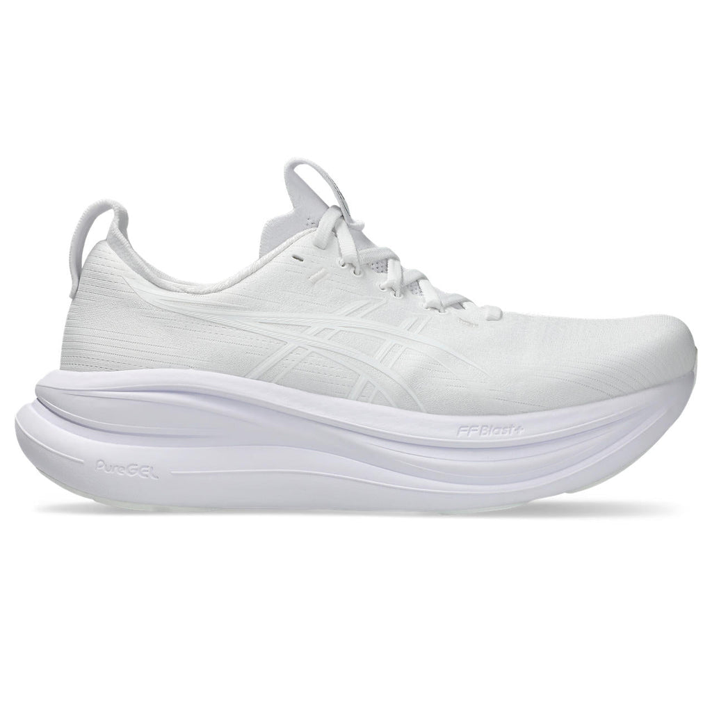 Asics womens shoes  neutral running shoes mens  sneakers  Gel-Nimbus 28 – Triple White Running Shoe