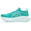 Asics womens shoes  neutral running shoes mens  sneakers  Gel-Nimbus 28 – Turquoise/White Running Shoe