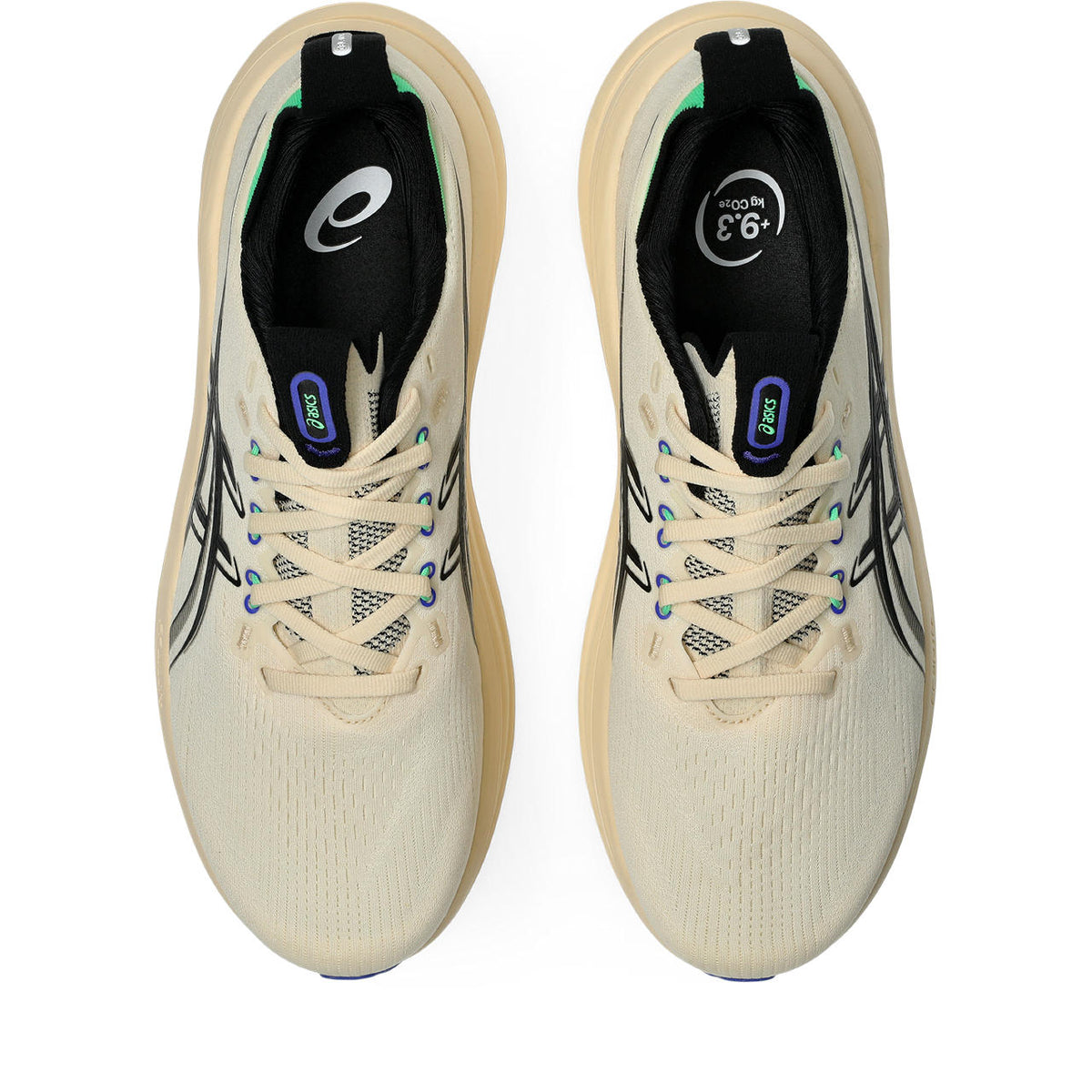 Asics womens shoes  neutral running shoes mens  sneakers Gel-Nimbus 28 – Cream/Black/Green Running Shoe