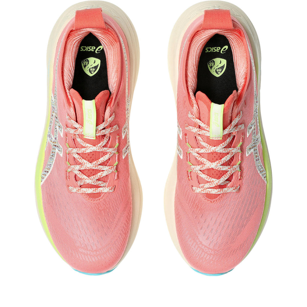 Asics womens shoes  neutral running shoes mens  sneakers Gel-Nimbus Coral Pink / Off-White / Multicolor