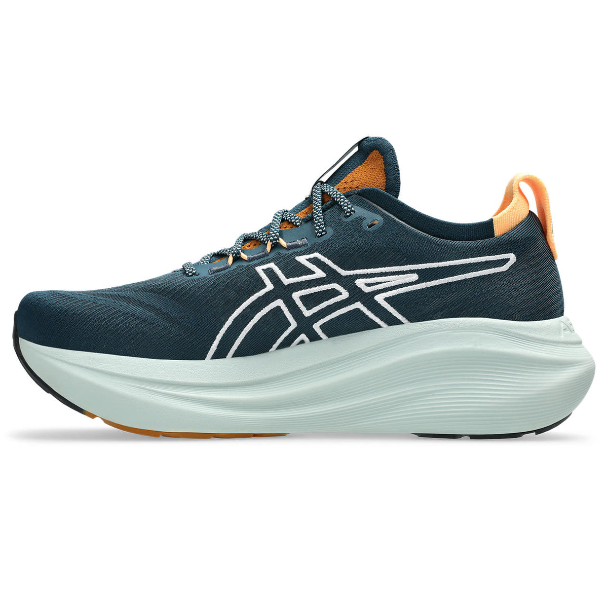 Asics womens shoes  neutral running shoes mens  sneakers Gel-Nimbus Teal Blue / White / Orange