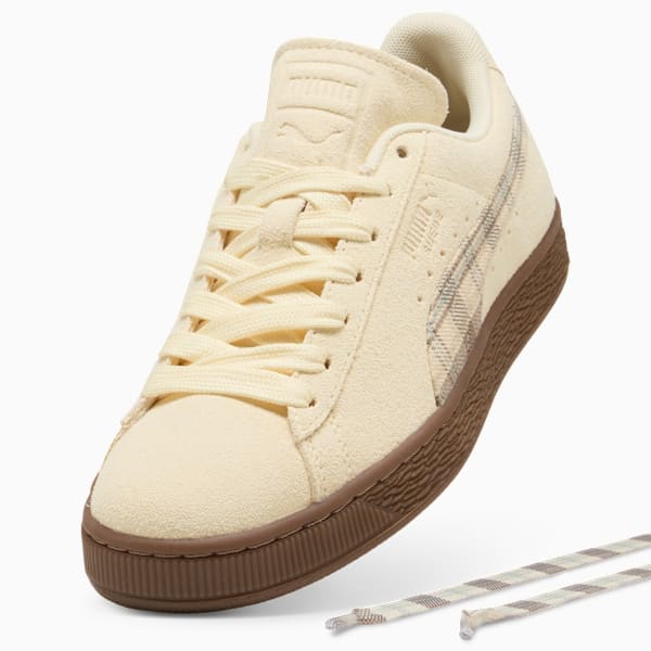 Puma Suede — Cream / Plaid puma shoes for men  womens shoes  roma shoes