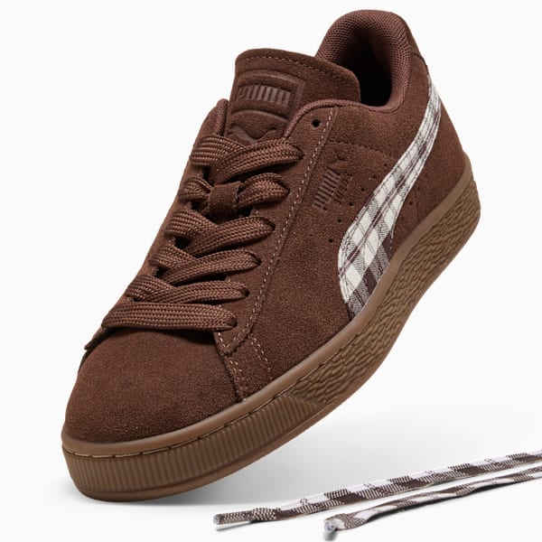 Puma Suede — Dark Brown / Plaid puma shoes for men  womens shoes  roma shoes