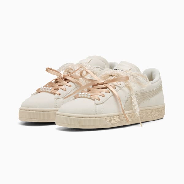 Puma Suede — Cream / Lace Ribbon / Pearl puma shoes for men  womens shoes  roma shoes