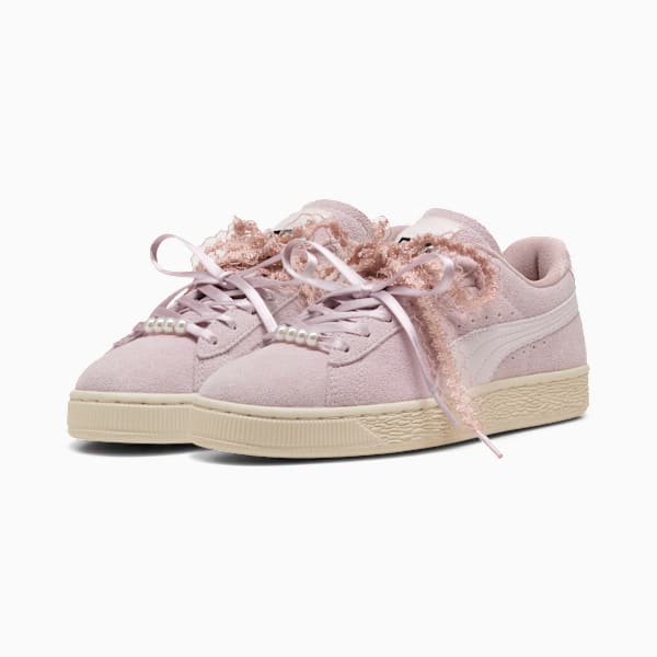 Puma Suede — Light Pink / Lace Ribbon / Pearl puma shoes for men  womens shoes  roma shoes