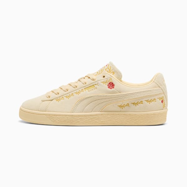 Puma Suede — Cream / Floral Embroidery puma shoes for men  womens shoes  roma shoes
