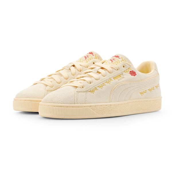 Puma Suede — Cream / Floral Embroidery puma shoes for men  womens shoes  roma shoes