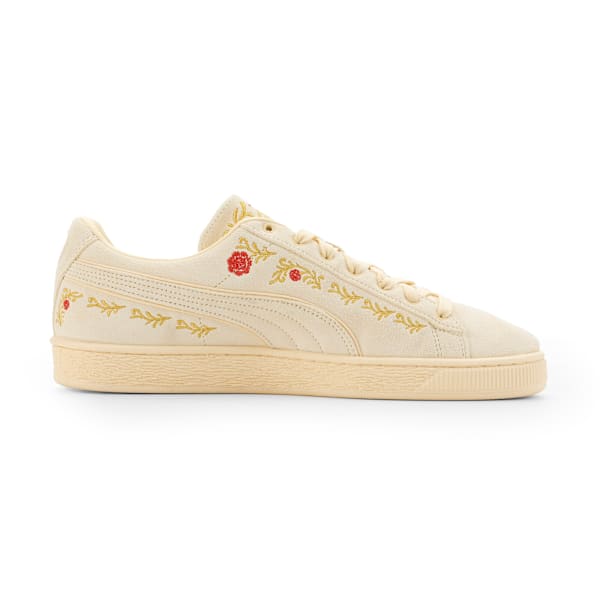 Puma Suede — Cream / Floral Embroidery puma shoes for men  womens shoes  roma shoes