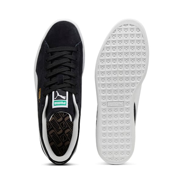 PUMA Suede Classic Black-White-Gold  puma shoes for men  womens shoes  roma shoes