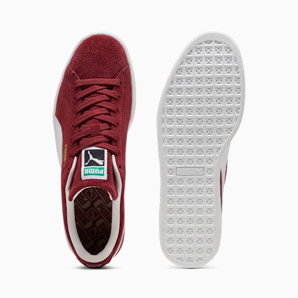 PUMA Suede Classic Burgundy-White-Gold puma shoes for men  womens shoes  roma shoes