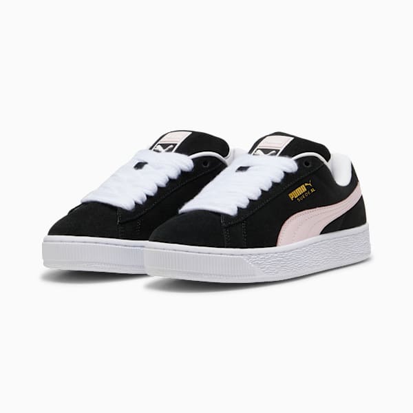 PUMA Suede XL Black-Pastel Pink-Gold puma shoes for men  womens shoes  roma shoes