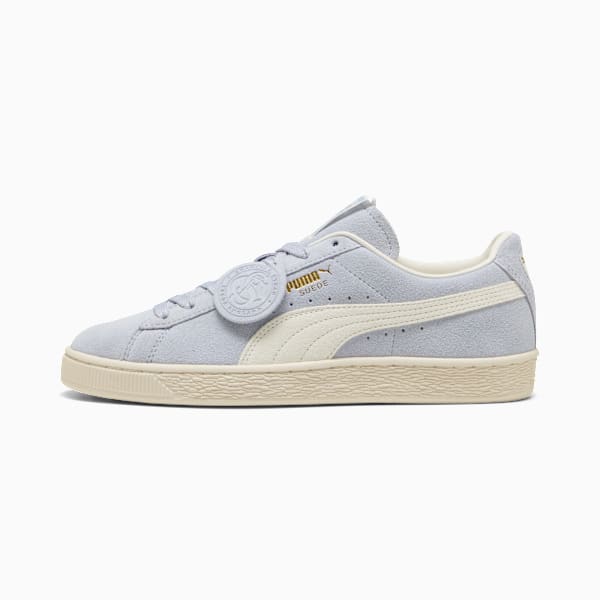 PUMA Suede Classic Light Baby Blue-Off-White-Gold puma shoes for men  womens shoes  roma shoes