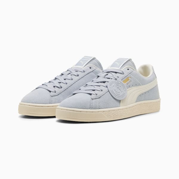 PUMA Suede Classic Light Baby Blue-Off-White-Gold puma shoes for men  womens shoes  roma shoes